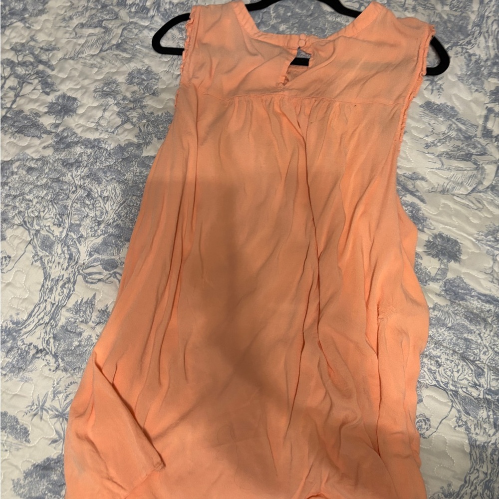 Torrid Orange Pleated Sleeveless Tank Top